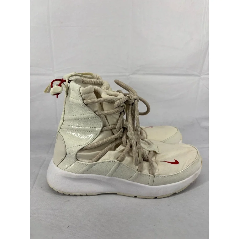 Nike Tanjun High Rise Sneakers Womens 7.5 Ivory Fleece AO0355-005